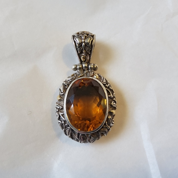 BJC Samuel Benham 925 18k Citrine Pendant - Picture 2 of 8